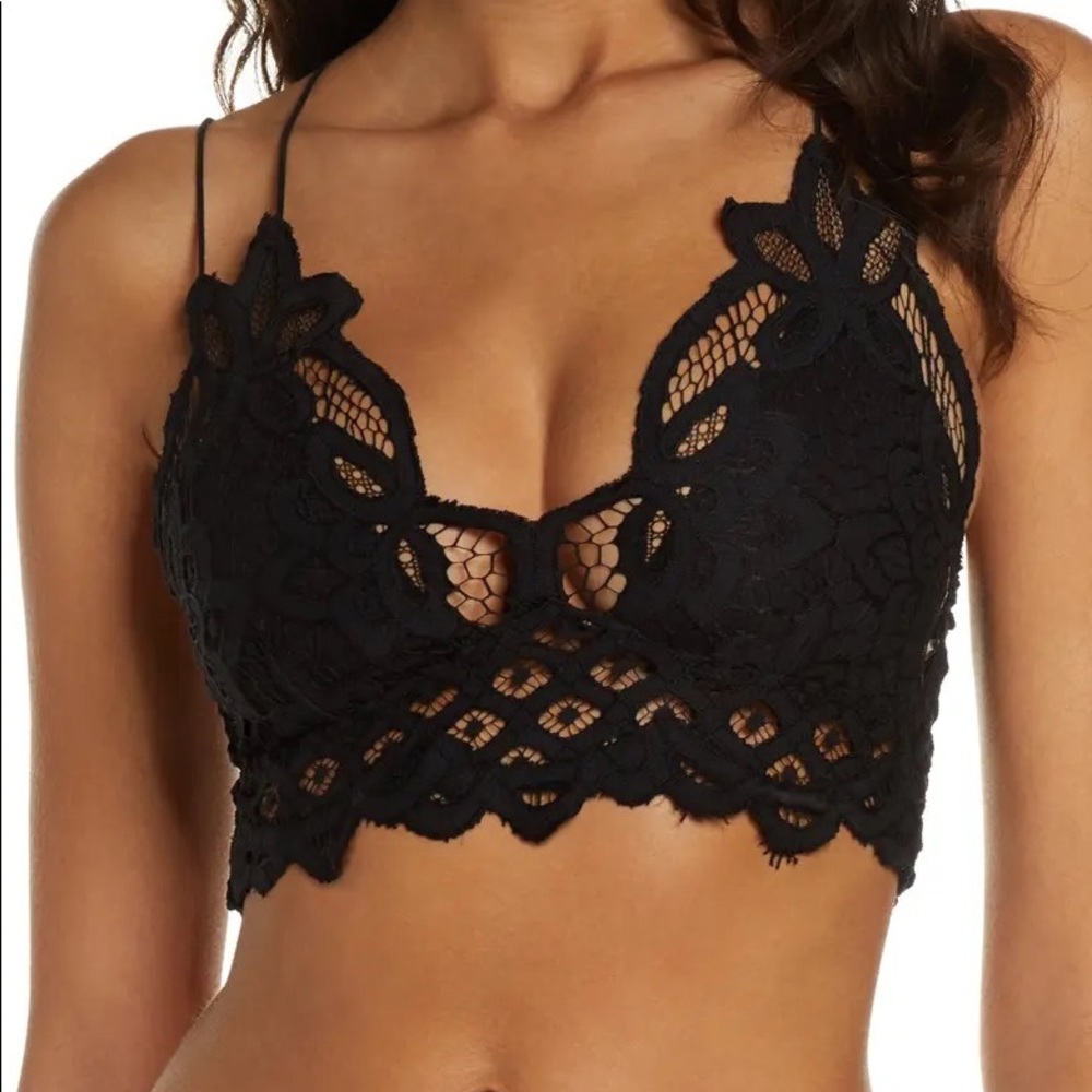 Free People Adella Bralette Black